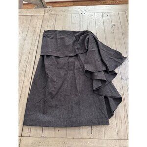 Max Mara Laine Wool Angora Cashmere Blend Ruffled Knee Length Skirt 40 / 6